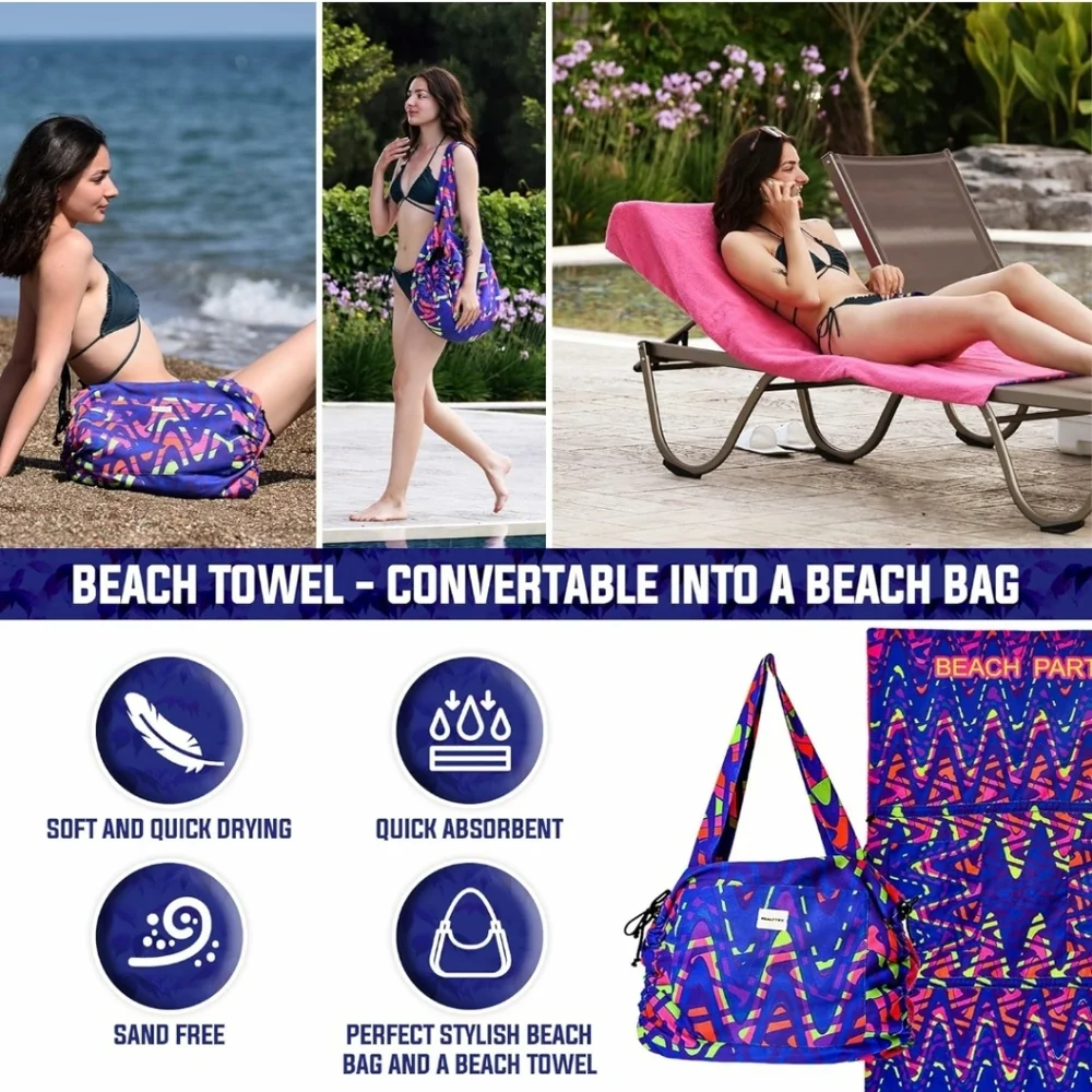 Turkish Beach Towel Convertible into a Beach Bag Blanket